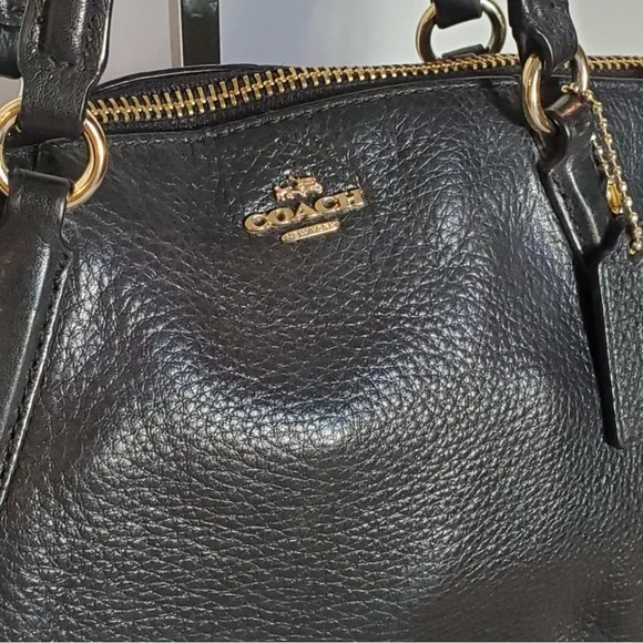 Coach Mini Kelsey Black Pebble Leather Bag F57563 - Picture 2 of 14